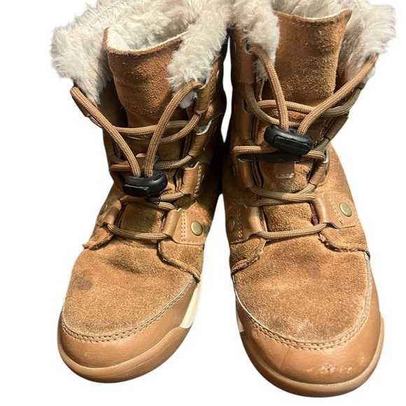 Sorel youth Whitney winter sneaker snow boot boy girl size 1 little kid faux fur - Picture 6 of 16